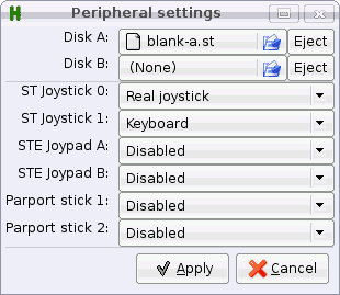 Peripherals settings