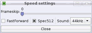 Speed panel example