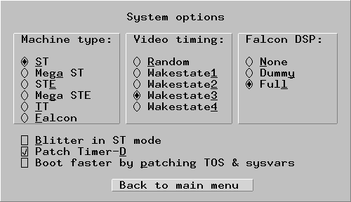 Hatari's GUI - the system dialog